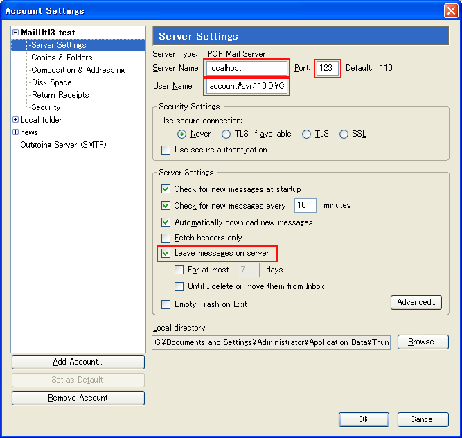 [Thunderbird settings]